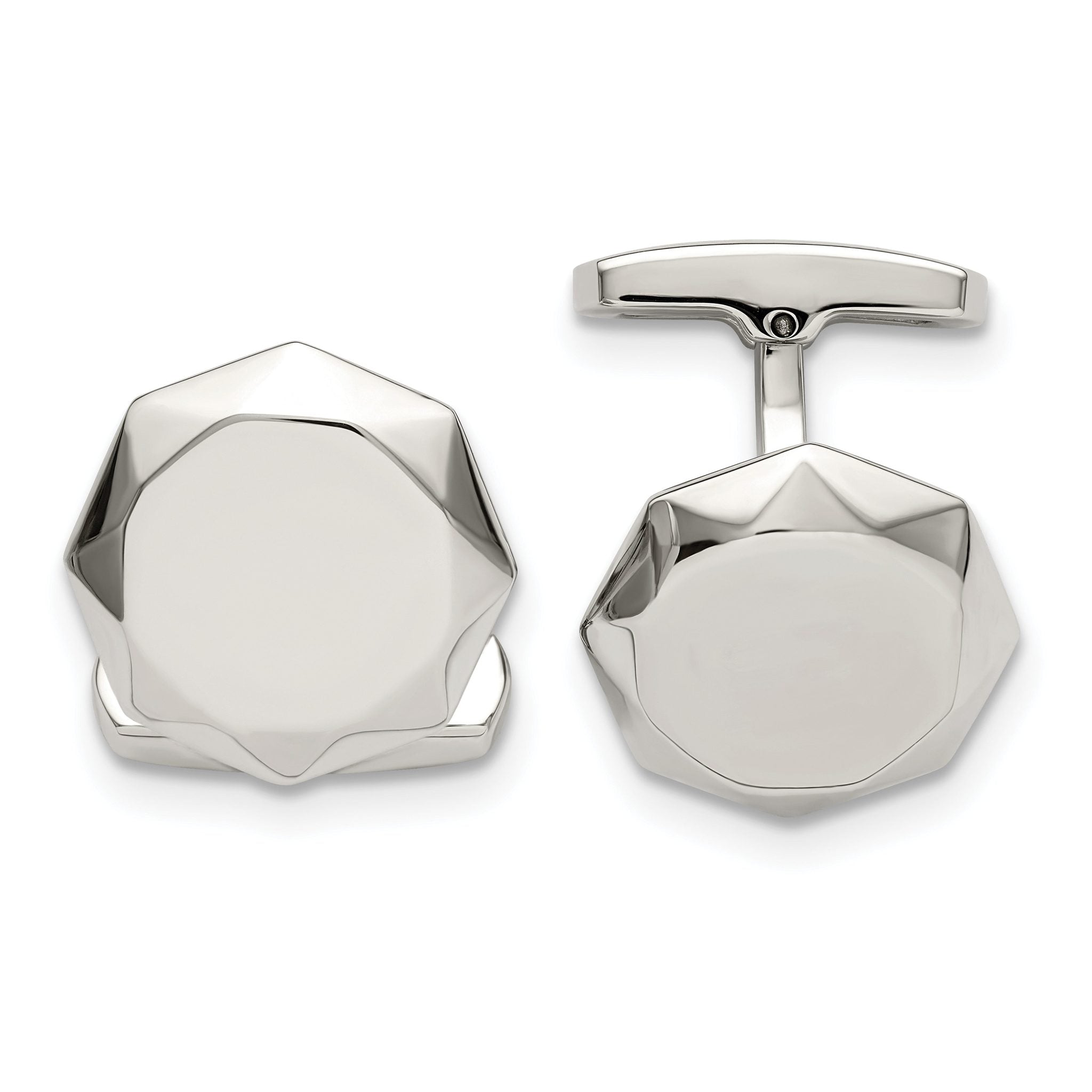 Polished Stainless Steel Geometric Cuff Links Main image