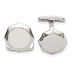 Polished Stainless Steel Geometric Cuff Links