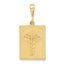 14K Gold Caduceus Pendant with Polished Finish Elegant Design