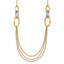 14K Two-tone Polished Fancy CZ Ovals w/1in Ext. Necklace