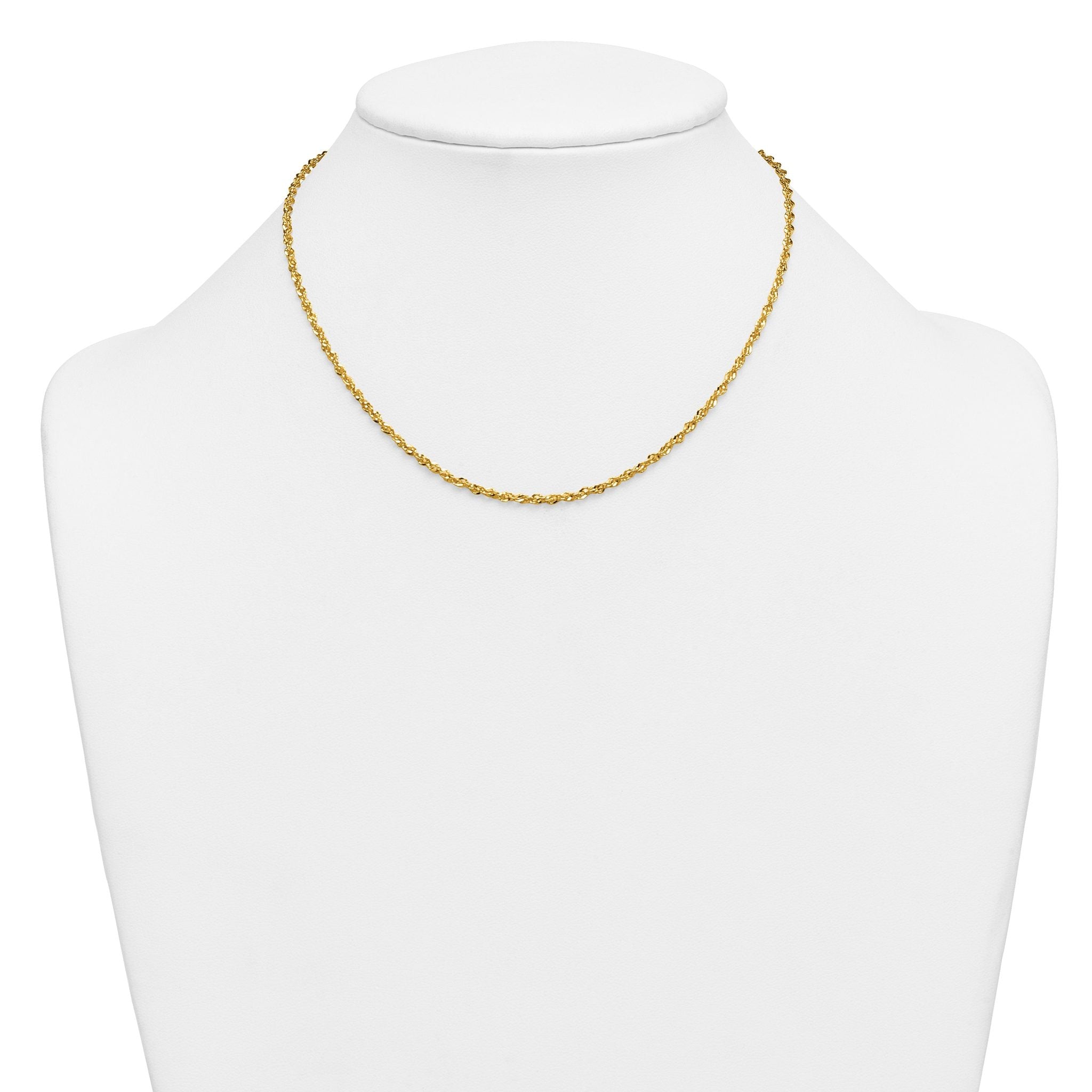14K Gold Filled Singapore Chain Necklace in 2.1mm Width