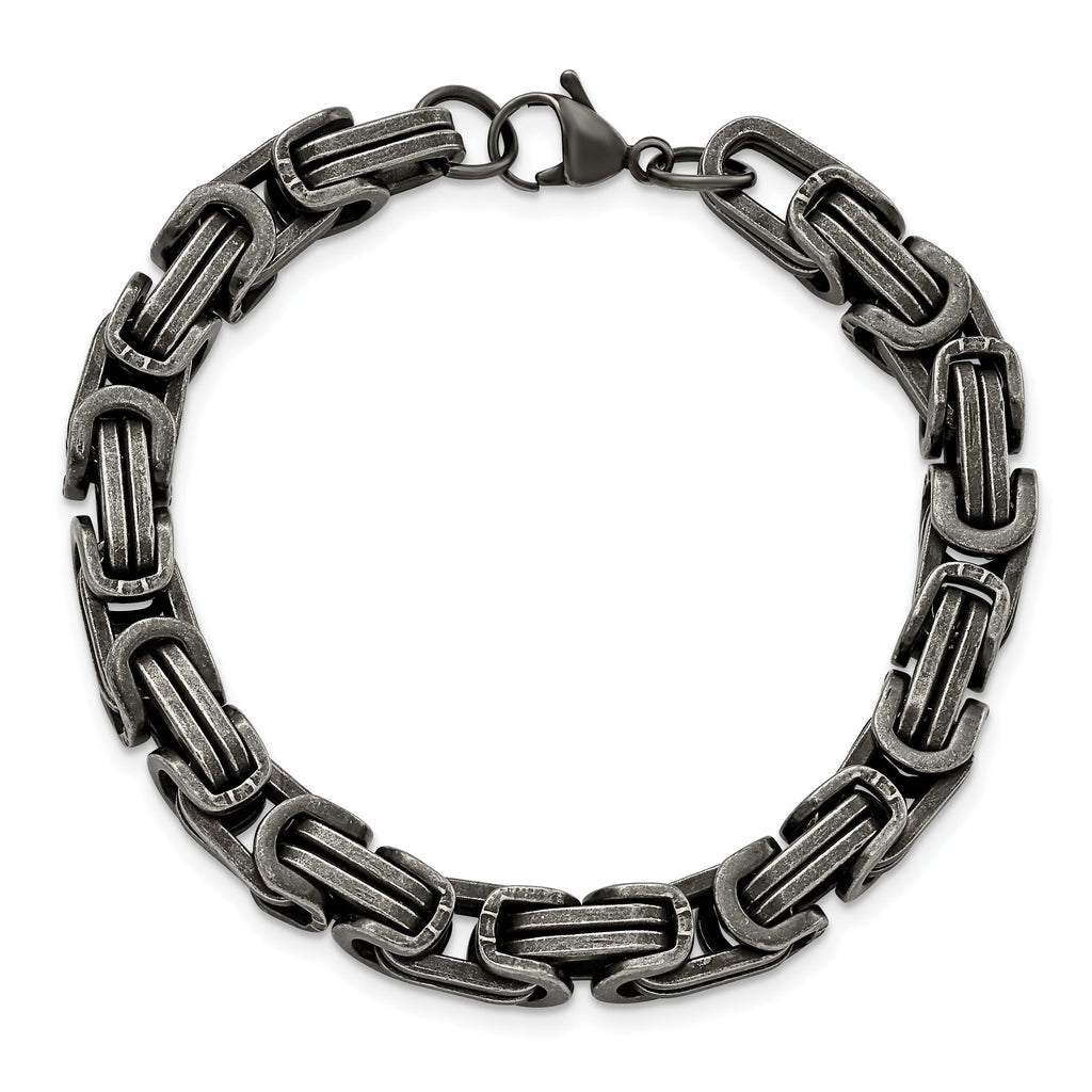 Stainless Steel Antiqued White Bronze Plated 8.5mm Bracelet for Men