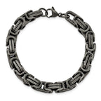 Stainless Steel Antiqued White Bronze Plated 8.5mm Bracelet for Men