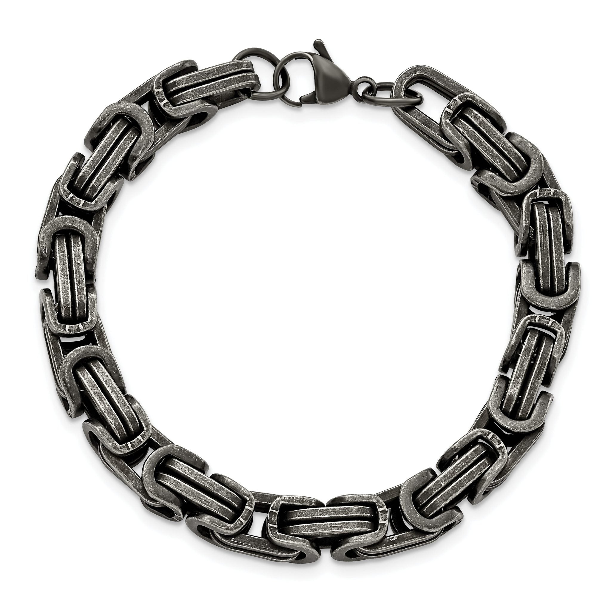 Stainless Steel Antiqued White Bronze Plated 8.5mm Bracelet for Men