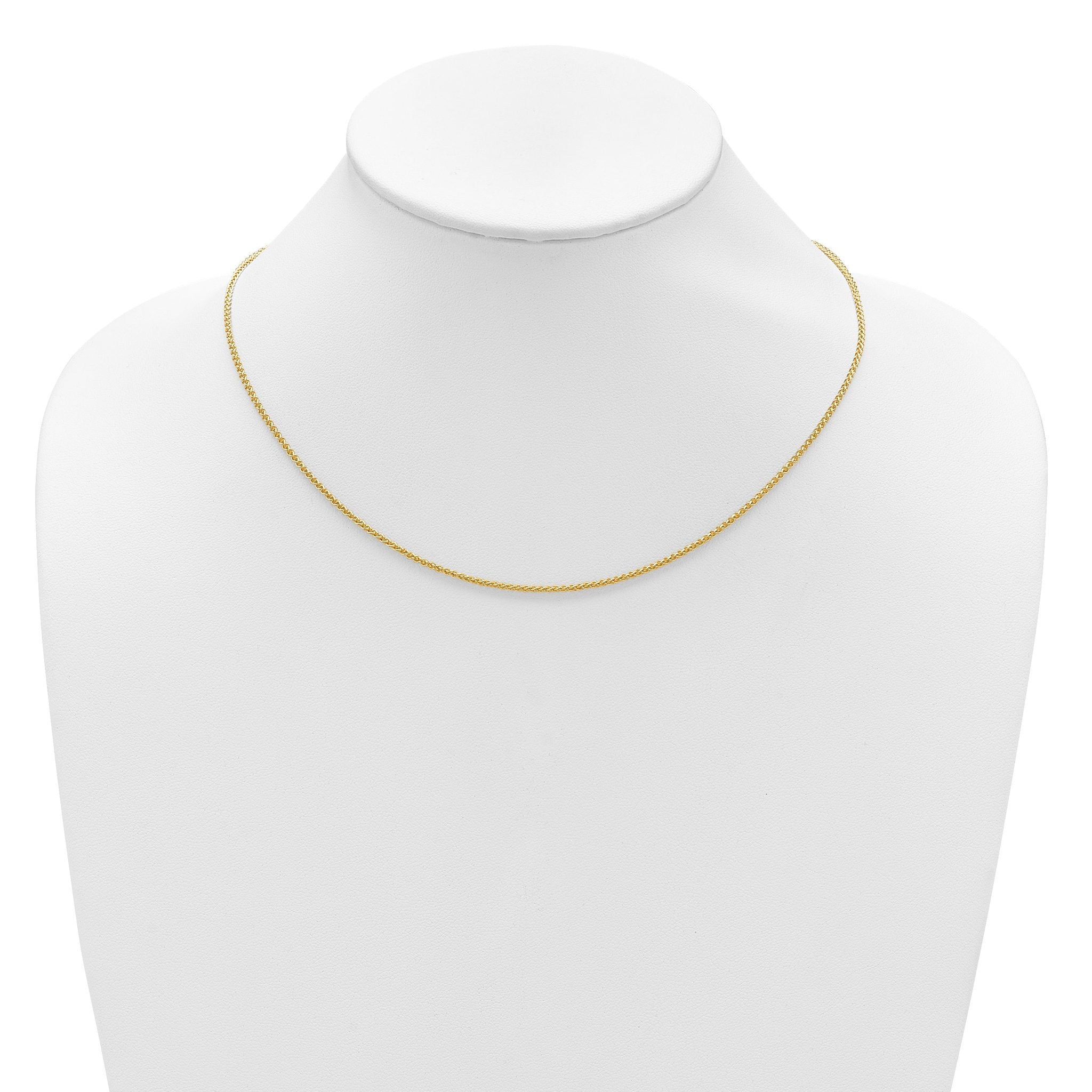 14K 1.65mm Spiga 1in+1in Adjustable Chain
