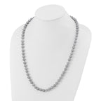 Sterling Silver Rhodium-plated 7-8mm Grey Near-Round Freshwater Cultured Pearl 7.25 inch Bracelet