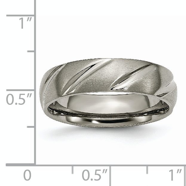 Swirl Wedding Band in Titanium, 6mm