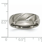 Swirl Wedding Band in Titanium, 6mm