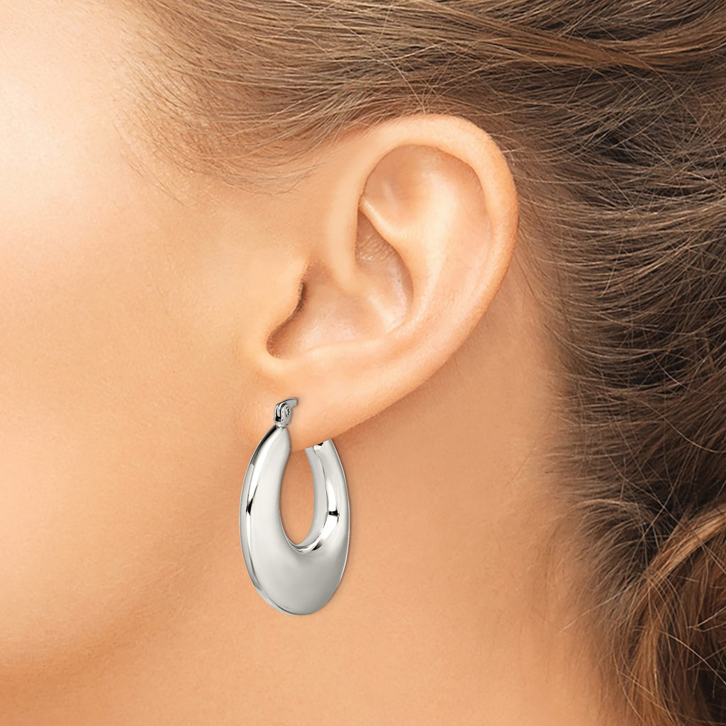 Stainless Steel Polished Teardrop Creole Hoop Earrings for Women