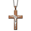 Chisel Stainless Steel Polished Brown IP-plated Crucifix Pendant on a 24 inch Curb Chain Necklace