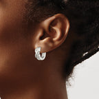 Stainless Steel Polished Hinged Huggie Hoop Earrings for Women