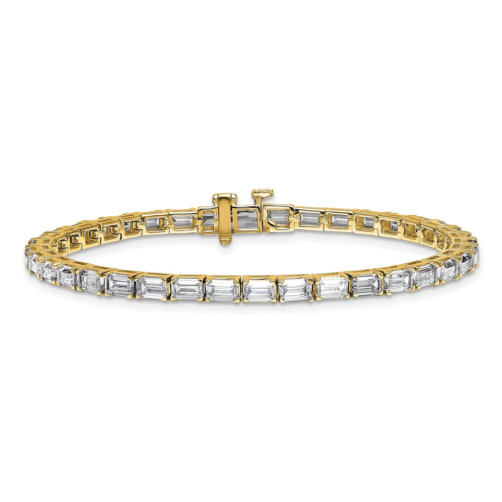 14k 10 carat Lab Grown Diamond VS/SI+ G+ Emerald Tennis Bracelet