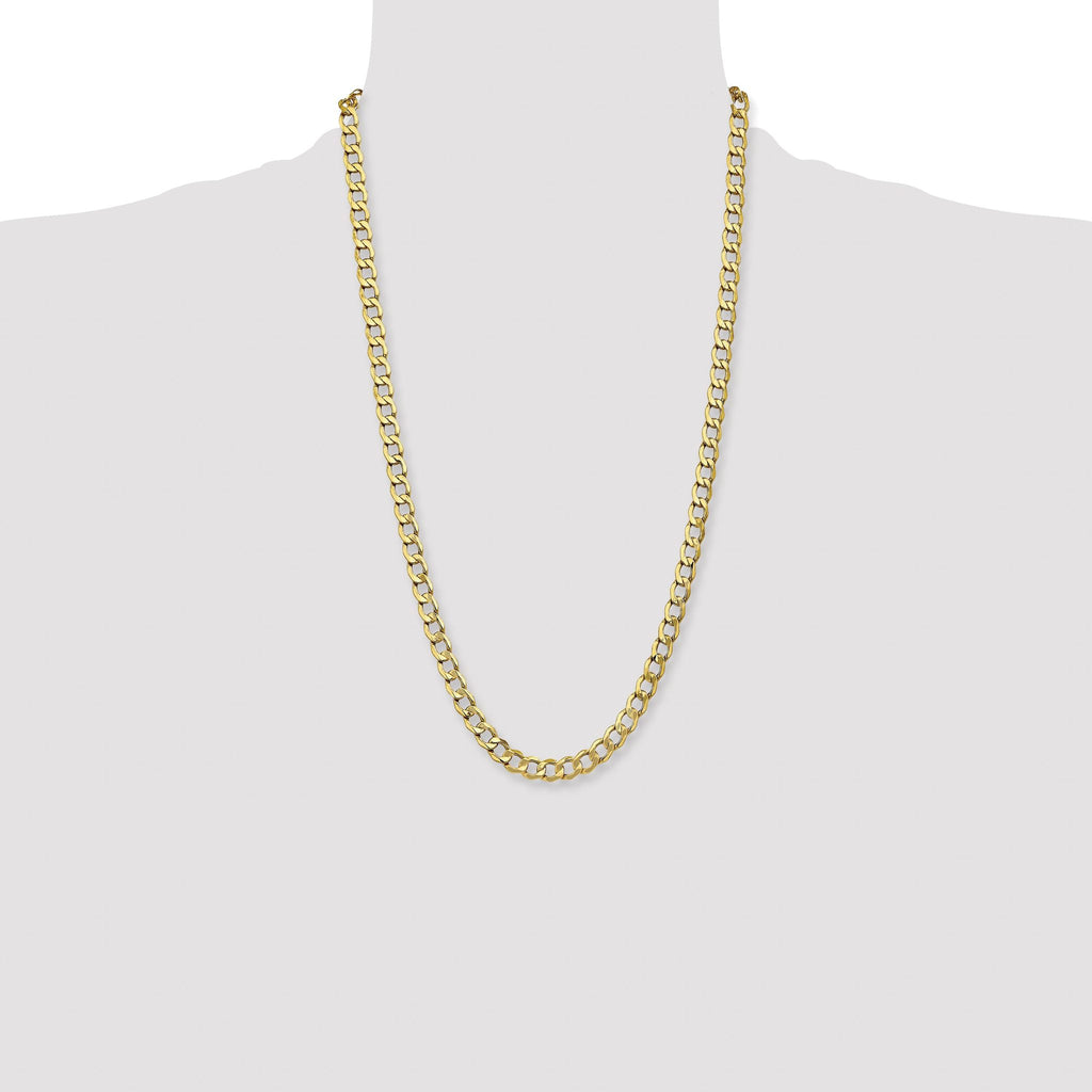 Curb Link Chain Bracelet in 10K Yellow Gold, 7mm