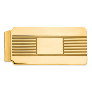 Striped Money Clip in Gold-Plated Sterling Silver - Sophia Jewelers