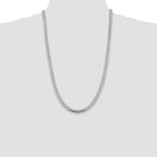 Sterling Silver Rhodium-plated 6.4mm Polished Domed Curb Chain