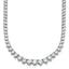 14k White Gold 15 carat Lab Grown Diamond VS/SI+ G+ Complete Round 16 inch Graduated Tennis Necklace