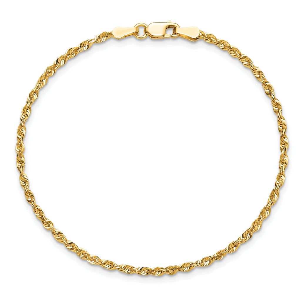 Diamond-Cut Rope Chain in 14K Yellow Gold, 2mm