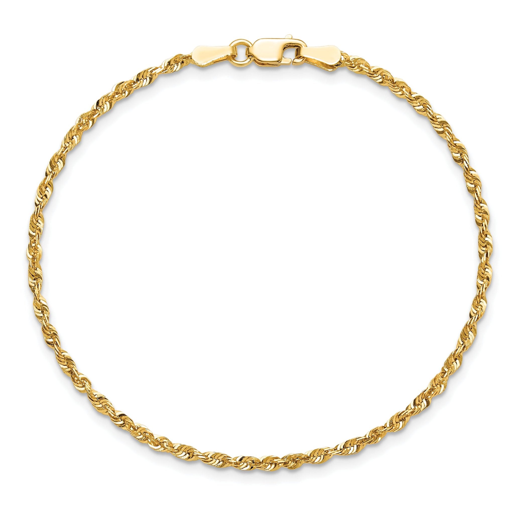 Diamond-Cut Rope Chain in 14K Yellow Gold, 2mm