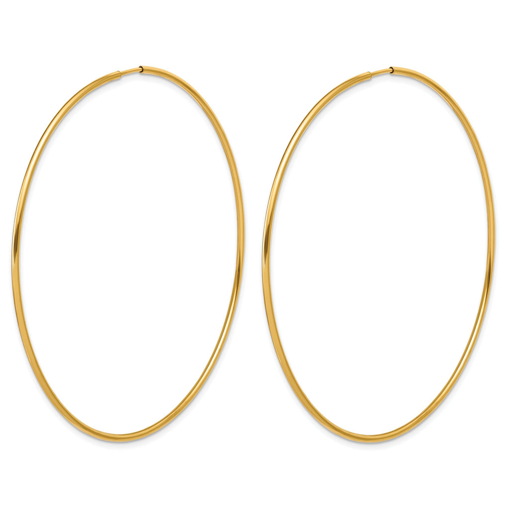 14K Gold Filled 1.25 x 65mm Endless Hoop Earrings