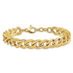 14k Polished Scratch-finish Link w/ .75in ext. Bracelet