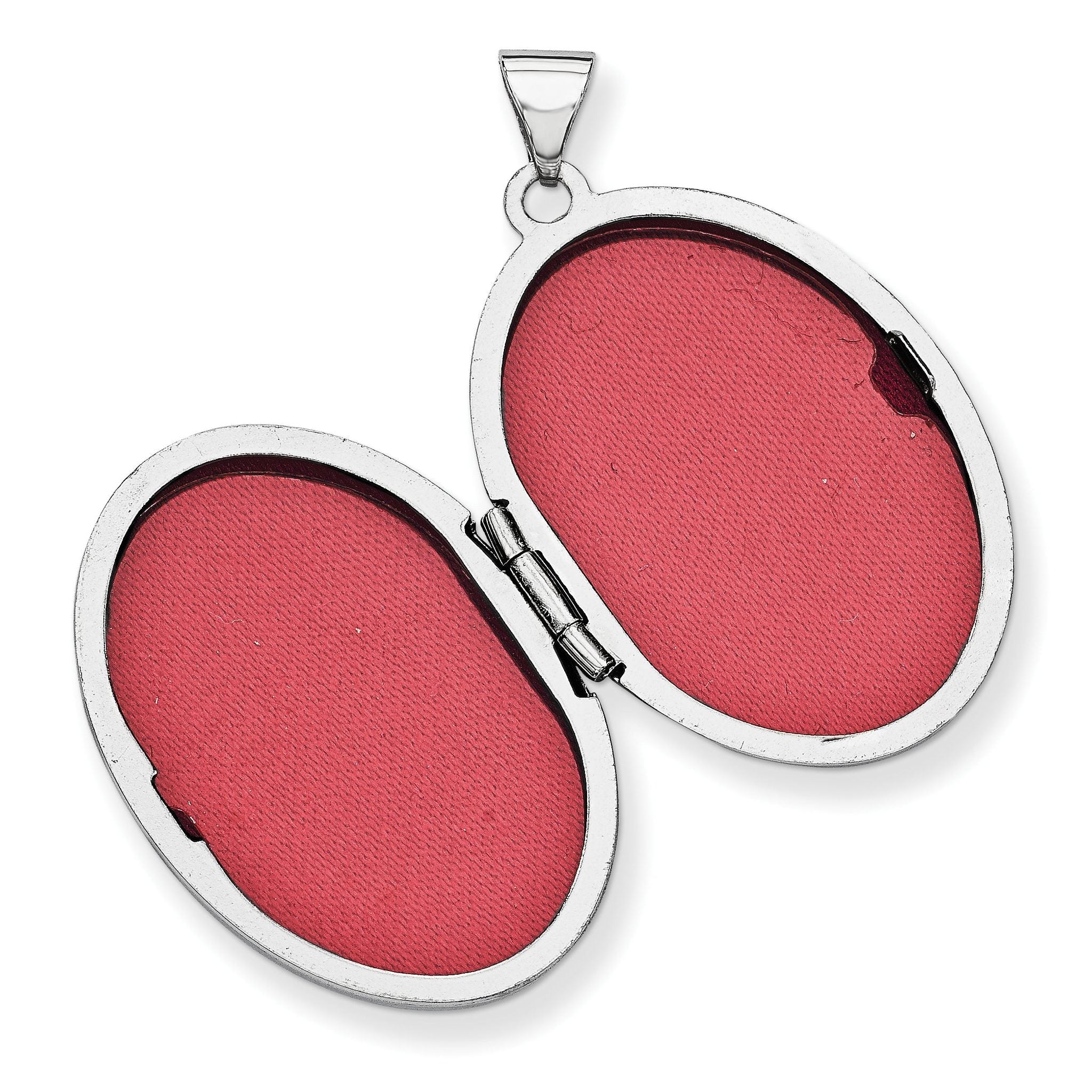 14K White Gold Scroll Oval Locket Secondary image