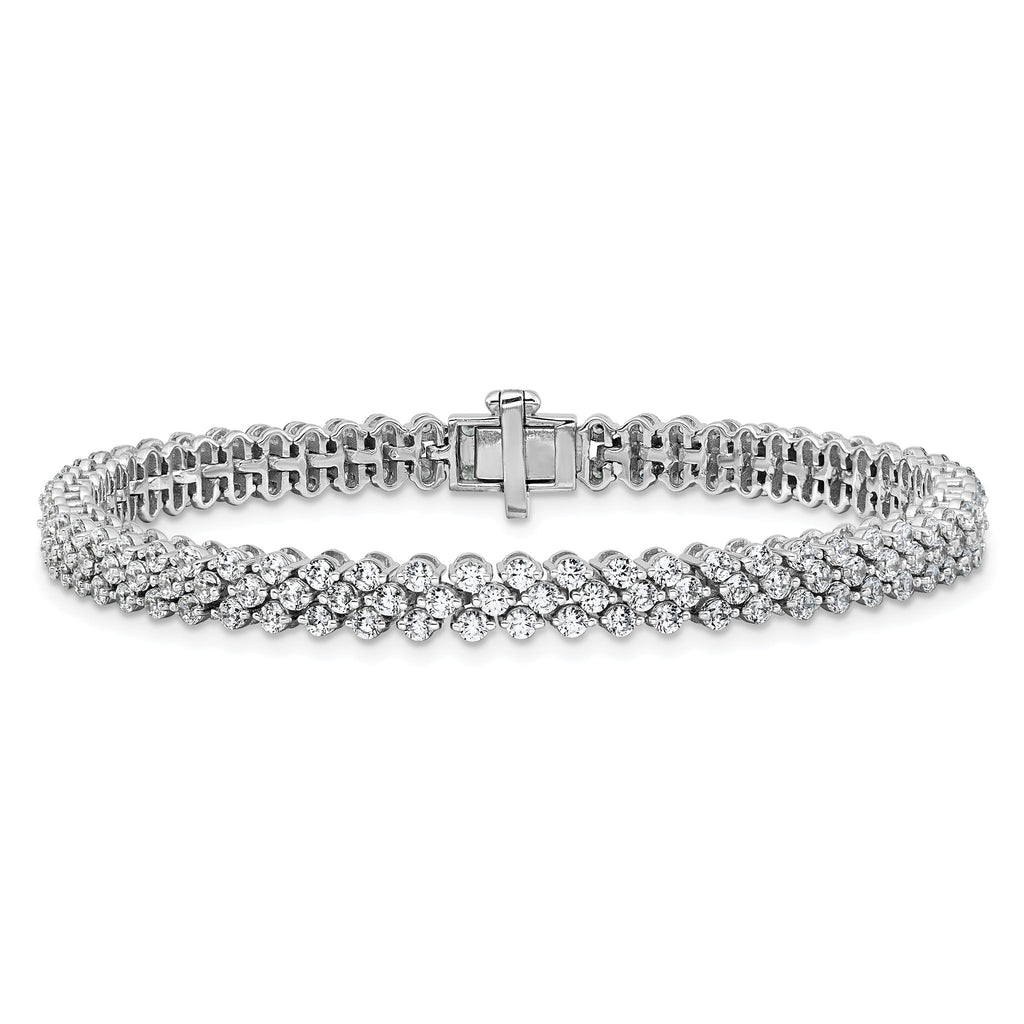 14k White Gold 5 carat Lab Grown Diamond VS+ F+ Complete Tennis Bracelet