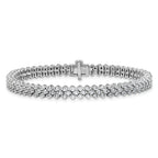 14k White Gold 5 carat Lab Grown Diamond VS+ F+ Complete Tennis Bracelet