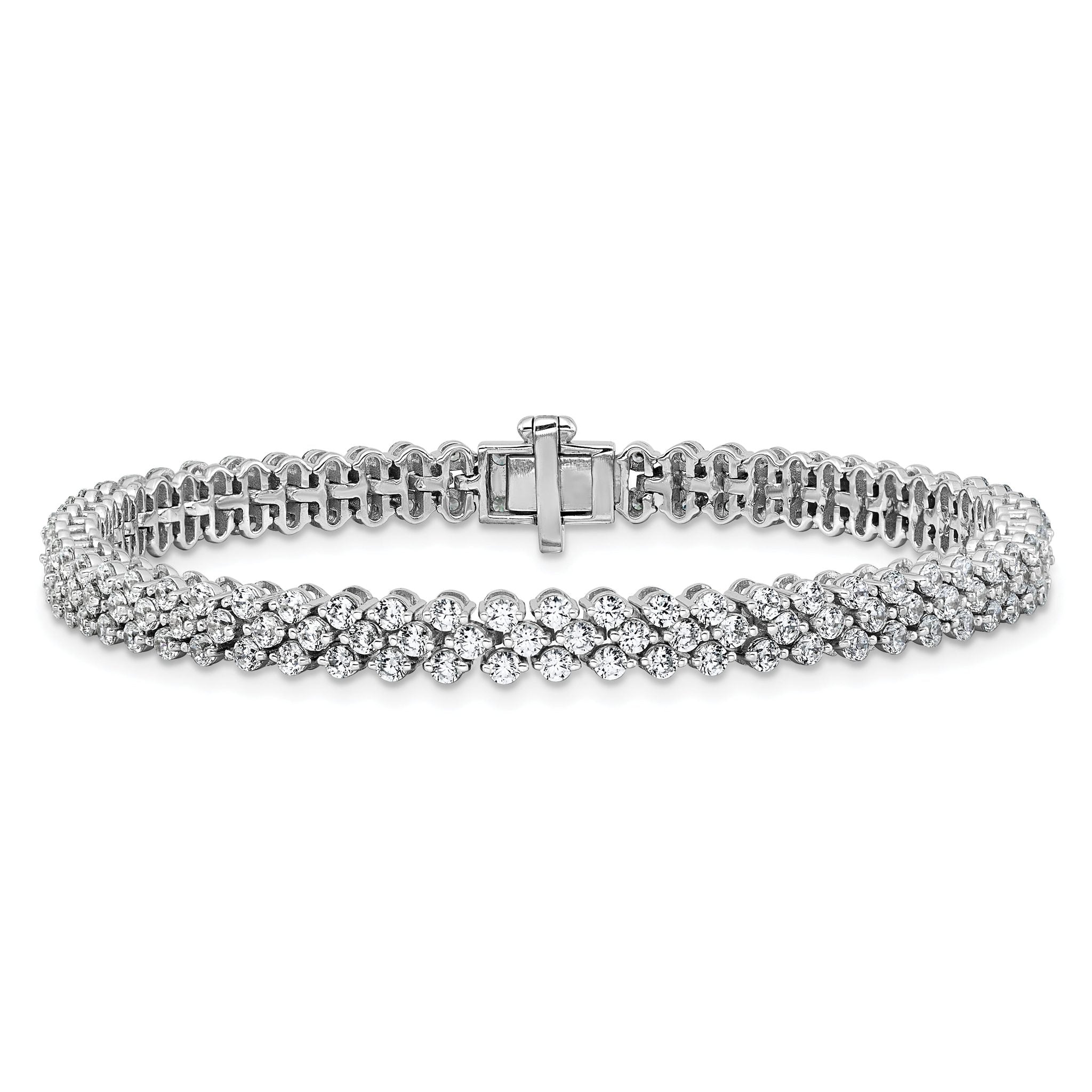14k White Gold 5 carat Lab Grown Diamond VS+ F+ Complete Tennis Bracelet