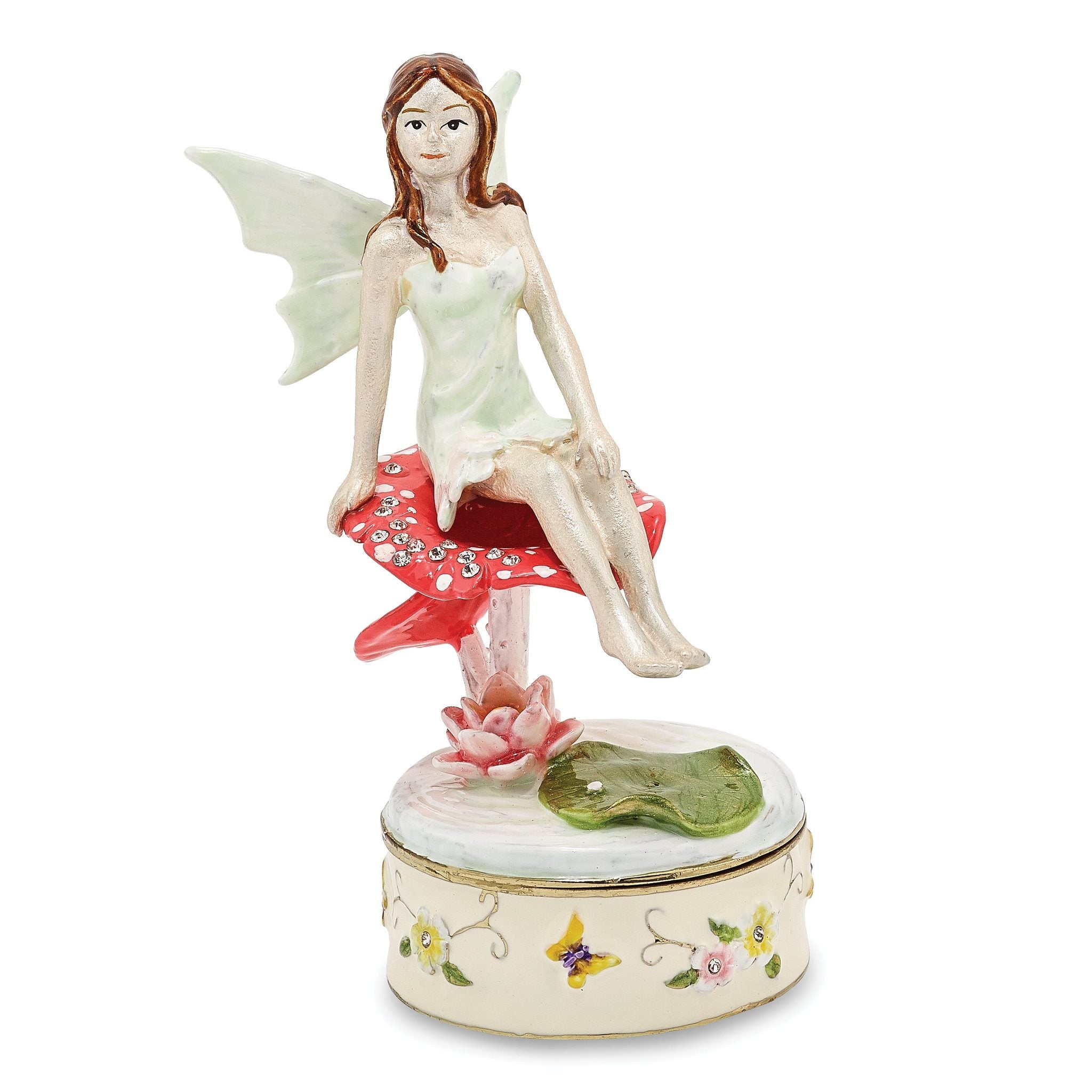 Devon Pixie Trinket Box & Necklace Set in Pewter Main image