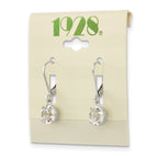 1928 Jewelry Silver-tone Clear Round Cut Crystals from Crystal Dangle Leverback Earrings
