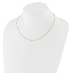 14 Karat Rose Gold 1.10mm Round Cable 16in+2in Adjustable Chain