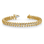 14k Complete 3.31 carat Round VS Diamond Fancy Spiral 7 inch Tennis Bracelet