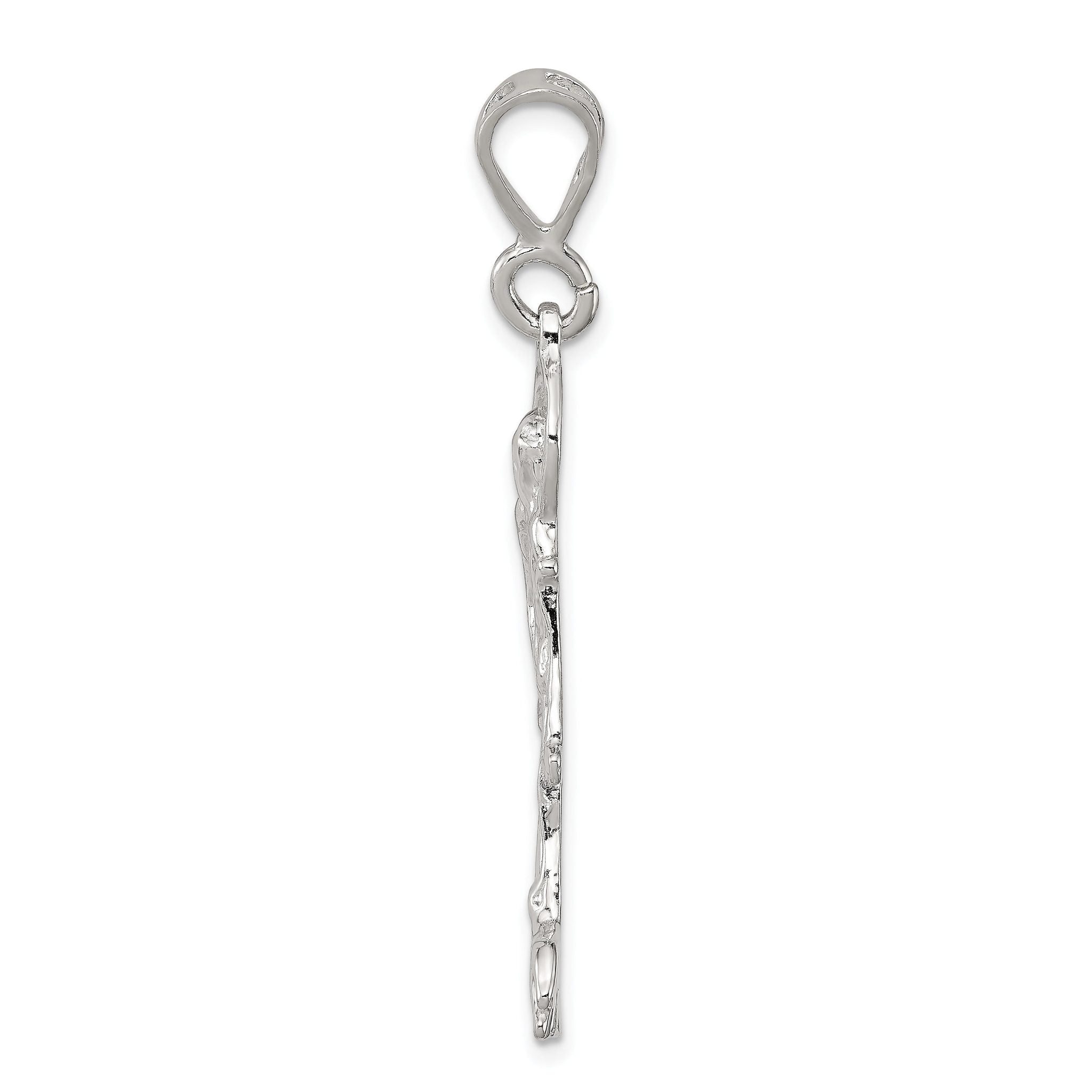 Sterling Silver 925 St. Lazarus Pendant with Polished Textured Finish Secondary image