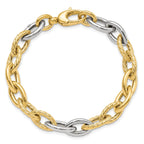 14K Two-tone Polished Fancy Link Bracelet