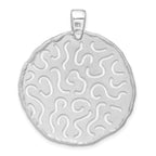 Sterling Silver Rhodium Plated Polished and Brushed Pendant