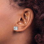 14K White Gold 5 ct Lab-Created Diamond VS/SI+ G+, Cushion-Cut 4-Prong Stud Earrings