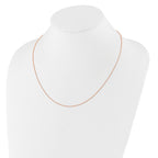 14 Karat Rose Gold 1.10mm Round Cable 16in+2in Adjustable Chain