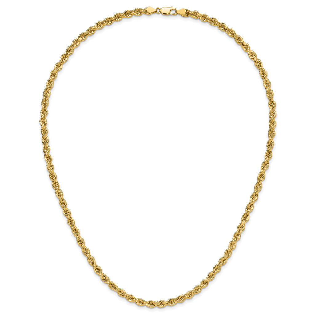 14K 7 inch 5mm Regular Rope with Lobster Clasp Chain
