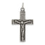 Antiqued Sterling Silver 925 Cross Crucifix Pendant with Polished Finish