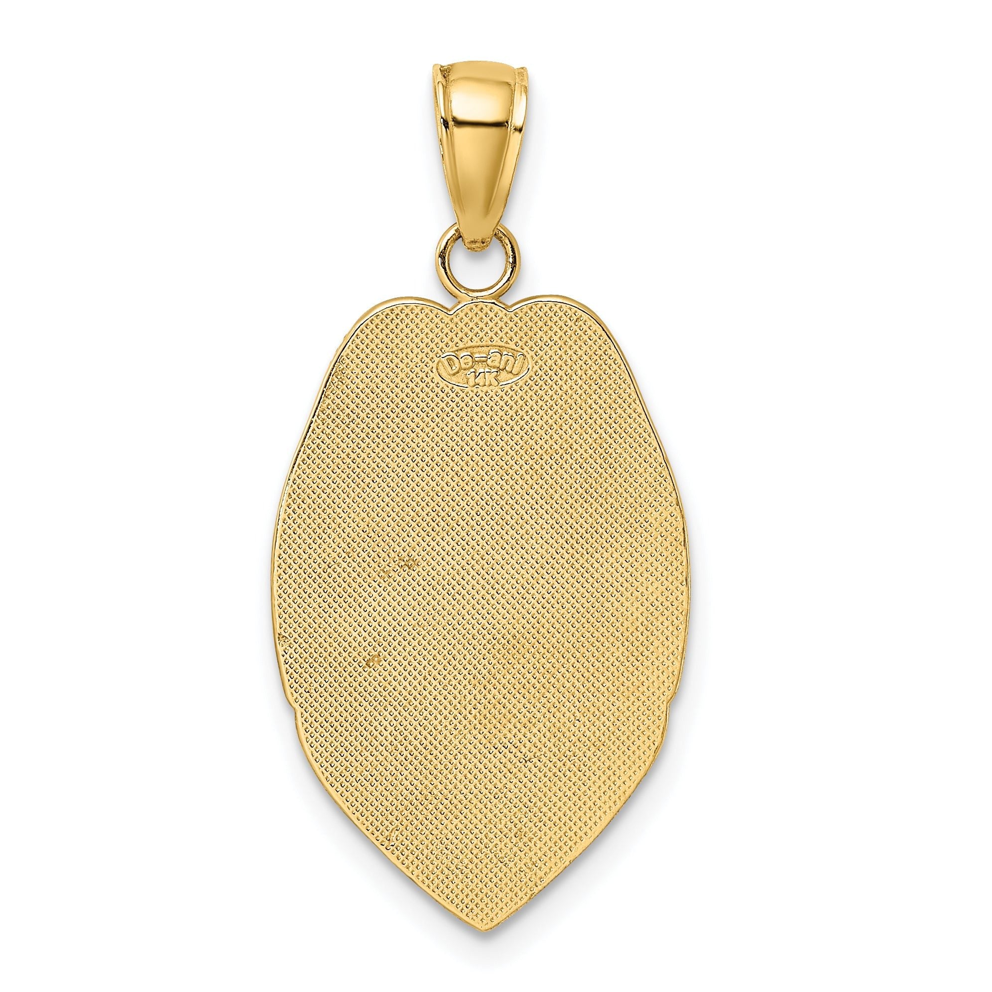 14K Gold Polished Police Badge Pendant with Textured Finish