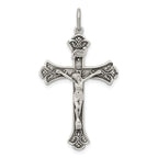 Sterling Silver 925 INRI Crucifix Pendant with Antiqued Finish Solid, Gift Ready