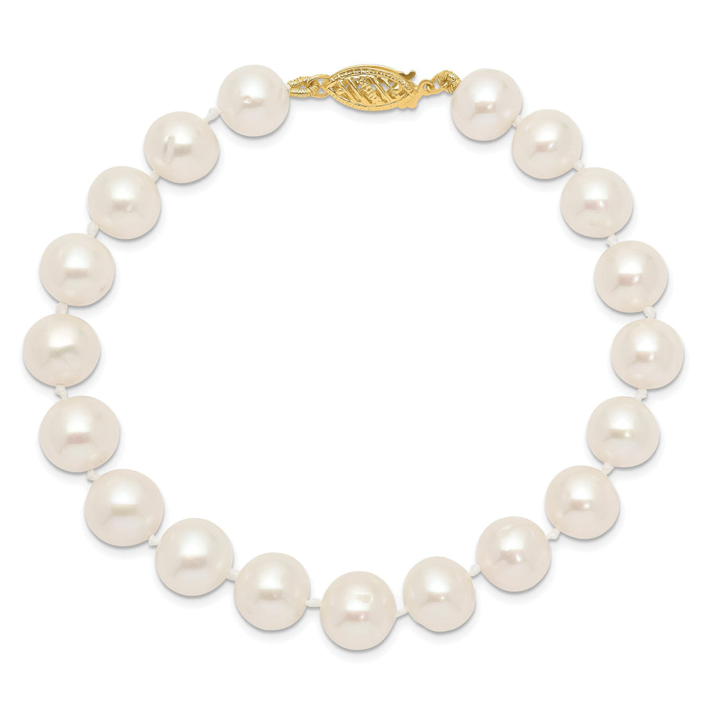 14K Gold Filled 9-10mm White Cultured Freshwater Pearl Necklace