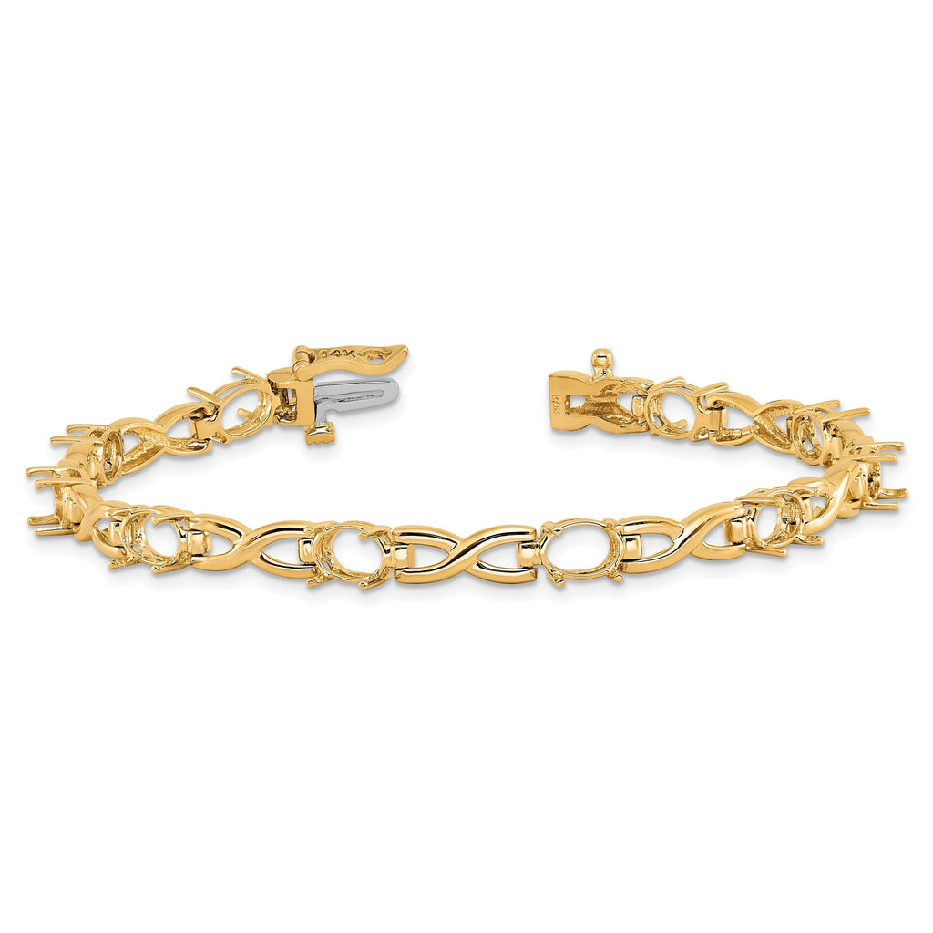 14k 7x5 Gemstone Bracelet Mounting (No Stone Included)