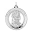 Sterling Silver 925 Saint Christopher Polished Pendant with Rhodium Plating