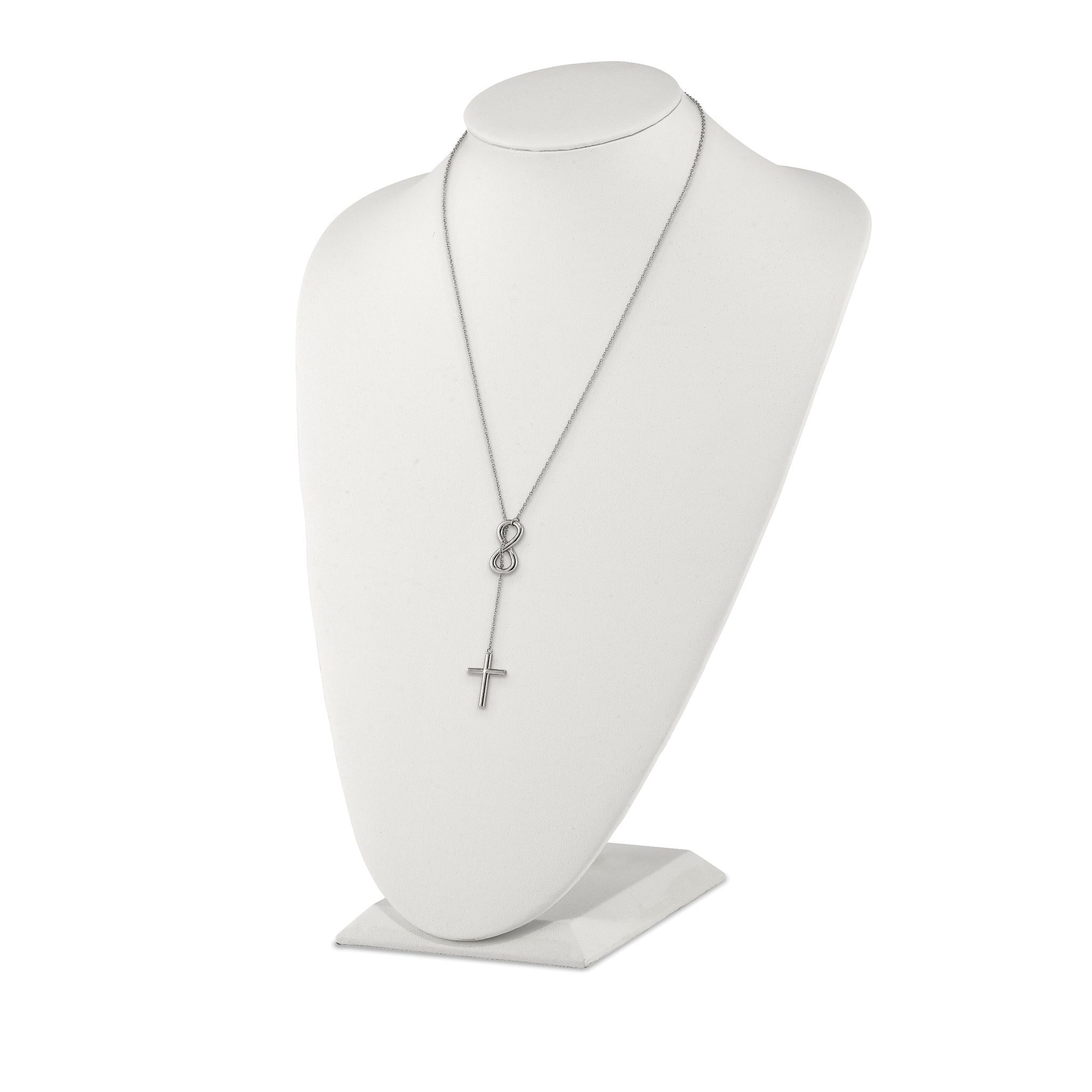 Cross & Infinity Slip-On Cable Chain Necklace in Stainless Steel Secondary image