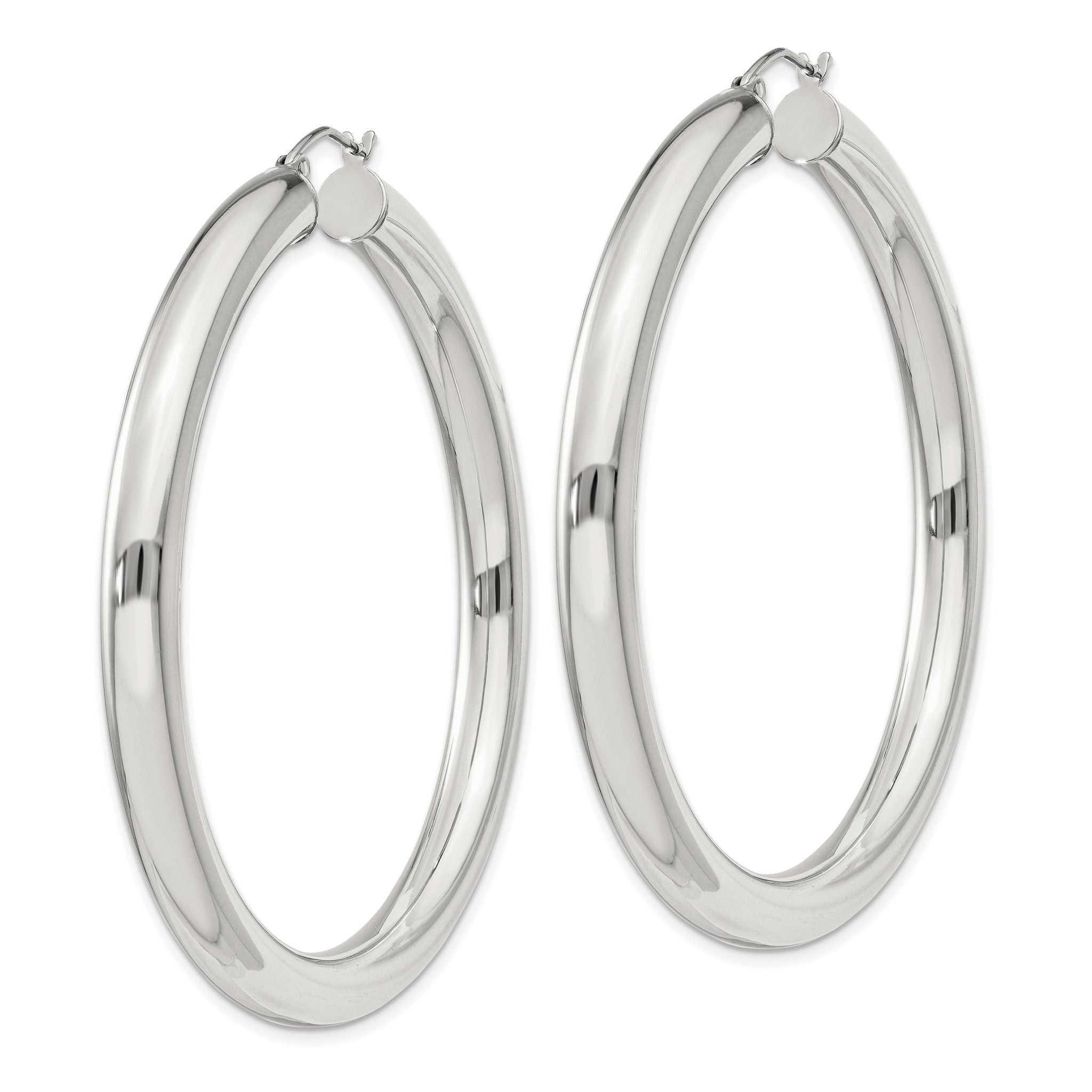 Sterling Silver 5mm Round Hoop Earrings Secondary image