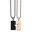 Heart Pendant Necklace Set in Black & Rose IP-Plated Stainless Steel