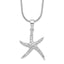 Sophia Jewelers Sterling Silver CZ Starfish Necklace with Extender