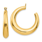 14K Gold Hollow Hoop Earring Jackets with Polished Finish for Women