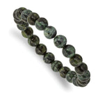 8mm Green Eye Agate Beaded Stretch Bracelet